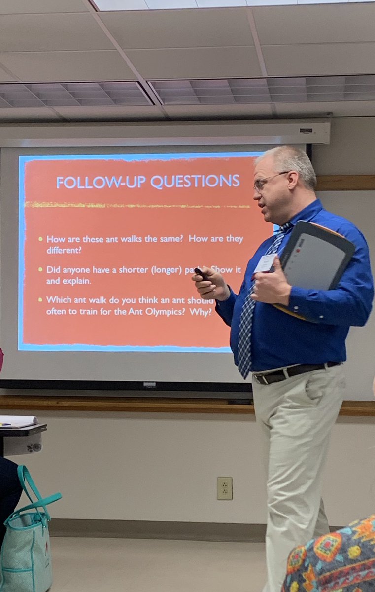 vabeachteach's tweet photo. Enjoying this session with @kdykema. Great perimeter and area task to get their wheels turning. Adaptable for various levels of readiness. So many ideas. #inquiry #reasoning #dynamicspeaker https://t.co/kfwXPC8cPK