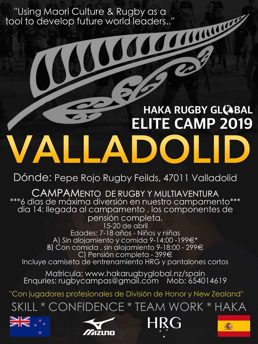 KIA ORA! 🏉 ⛺️ 🏕 LIVE LIKE A PRO AMD TRAIN WITH THE BEST 

RUGBY 🏉 ✅ HAKA ✅ ENGLISH 🇬🇧 ✅ AVENTURA 🚣🏼‍♂️ 🧗🏿‍♂️🤼‍♂️✅ KIT 👏🏻🧢👕✅