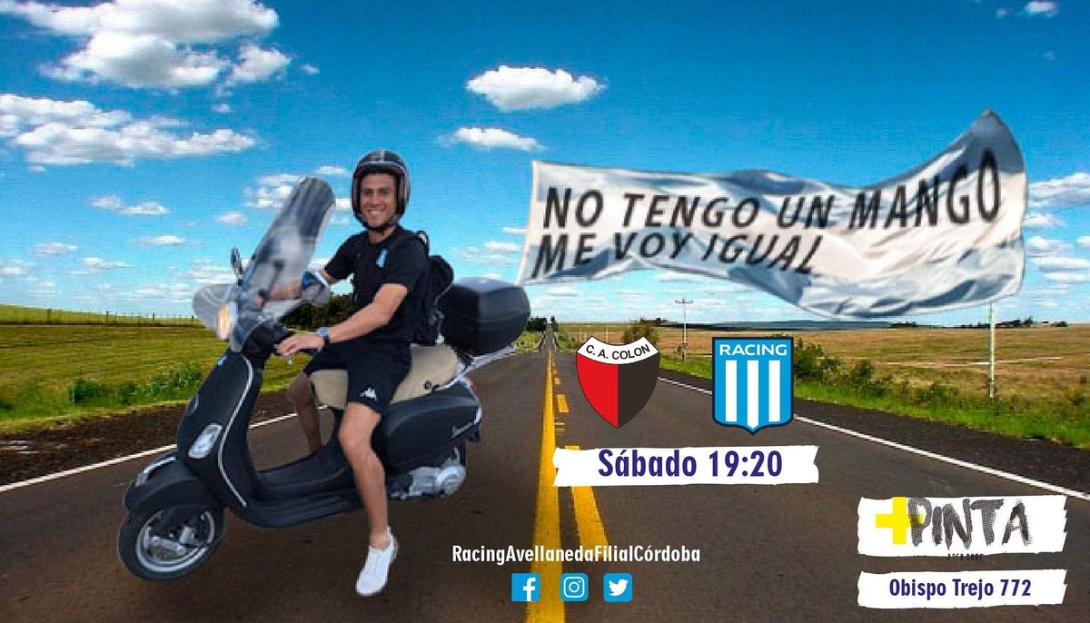 🎓 No tengo un mango me voy igual 🎶 🍻 Juega Racing y la filial en @pintabeershopok es una fiesta.
⚽ Los esperamos desde las 19:00 para alentar más fuerte que nunca!

#RacingClub
#RacingPositivo 
#filialracingcba #churrycristaldo