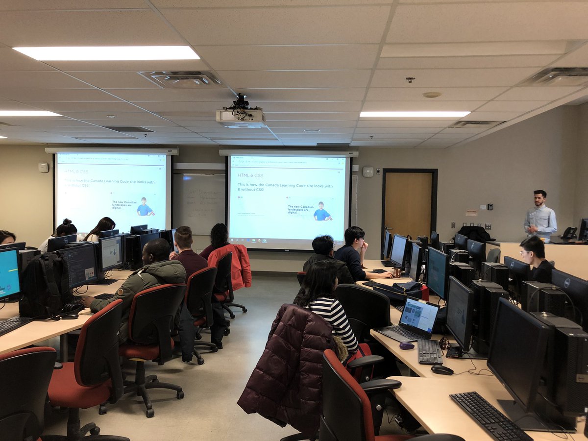 DaniiTruong's tweet image. Our awesome @learningcode instructor Jesse Instructing today’s @ADaPT_RU HTML/CSS workshop! #canadalearningcode #futureofwork