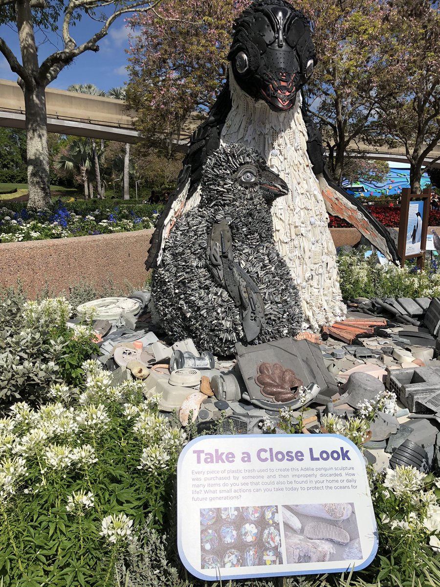 MooseBaxter's tweet photo. Frustrated @WDWToday Refused to use my re-useable @Starbucks cup (even insisted I had a lid!). No option to recycle available but large sculpture telling us about excessive waste just outside! One simple process change could make a big difference! Can we do this?   #savetheplanet https://t.co/bToCoY4jZ6