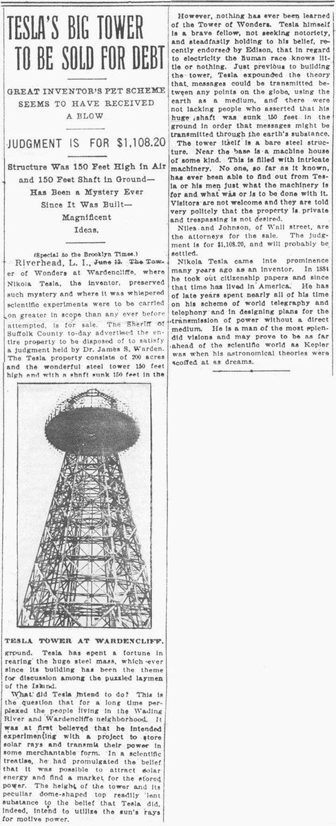 59) Tesla was driven into debt & reclusion.The media exposure was designed to crush this genius do-gooder, and boy did they! Not just the headlines, but the copy--using words like "dreamer"It appears like there was an intentional assault on his ideas, reputation and finances.