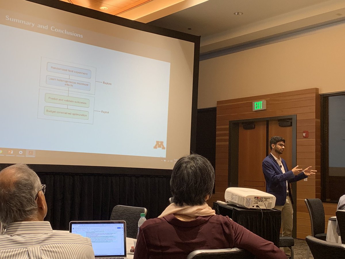 How can policy makers and others who design experiments use #MachineLearning to target interventions based on the costs and benefits to particular groups? (Heterogeneous effects) Very cool presentation by @sandyrt #wcba2019