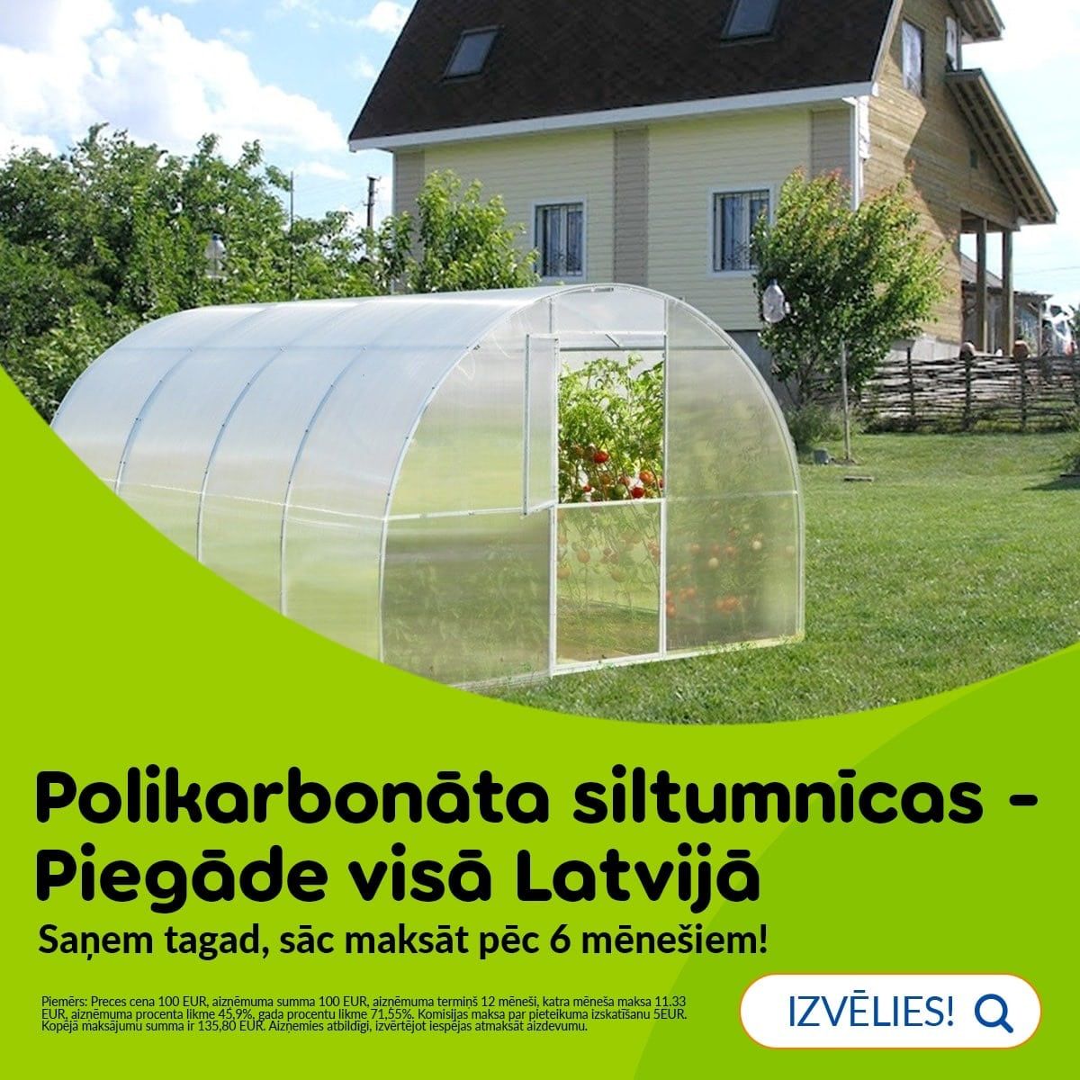 Meklē izturīgu, ietilpīgu un ērti uzstādāmu siltumnīcu internetā?  Tad Xnet būs īstā vieta, kur atrast dažāda izmēra un formas polikarbonāta un plēves siltumnīcas, kā arī dārza instrumentus un laistīšanas sistēmas.