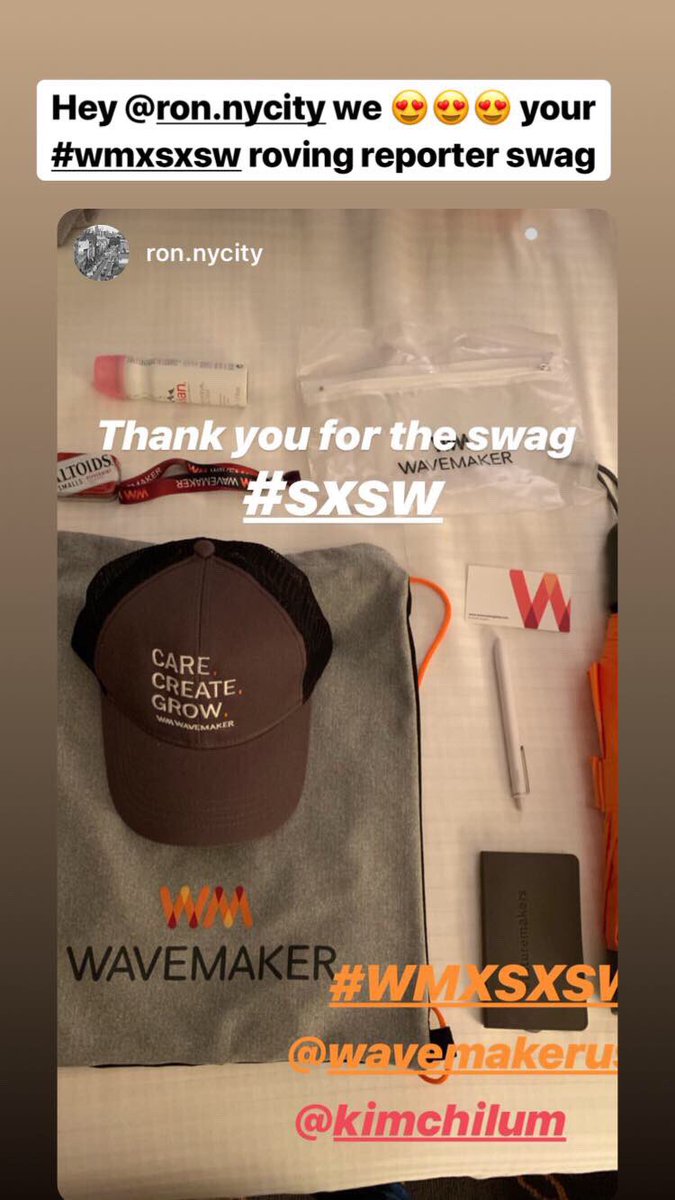 WavemakerUS's tweet photo. You know #WMxSXSW is official when you have the #SXSW19 survival kit swag to kick it off. https://t.co/KgwIhXVqDU
