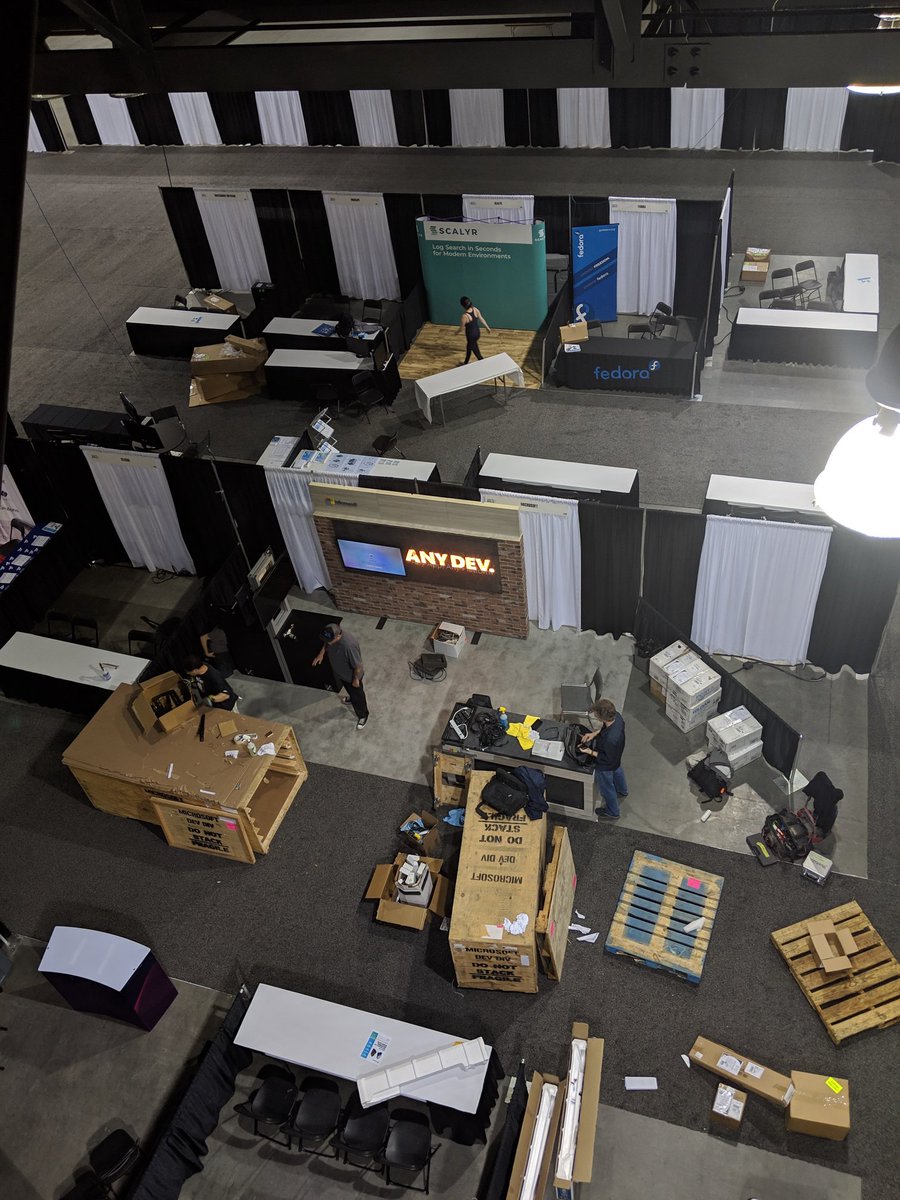 socallinuxexpo's tweet photo. Our sponsors put a lot of work into setting up their booths. Give them some love today. Expo hall opens at 10AM. #SCaLE10X https://t.co/X6HmaYVp83