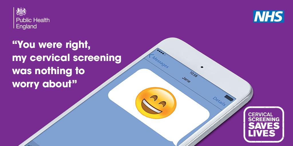 The @PHE_uk   campaign urging women to attend their cervical screening, with data showing that the number of women attending screening has fallen to a 20-year low. Read more: bit.ly/2C6Nhp9