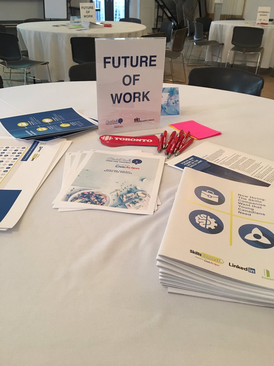 CivicActionCA's tweet image. Getting ready to dish out ideas on the future of work with @elnonline #civicdish #setyourtable