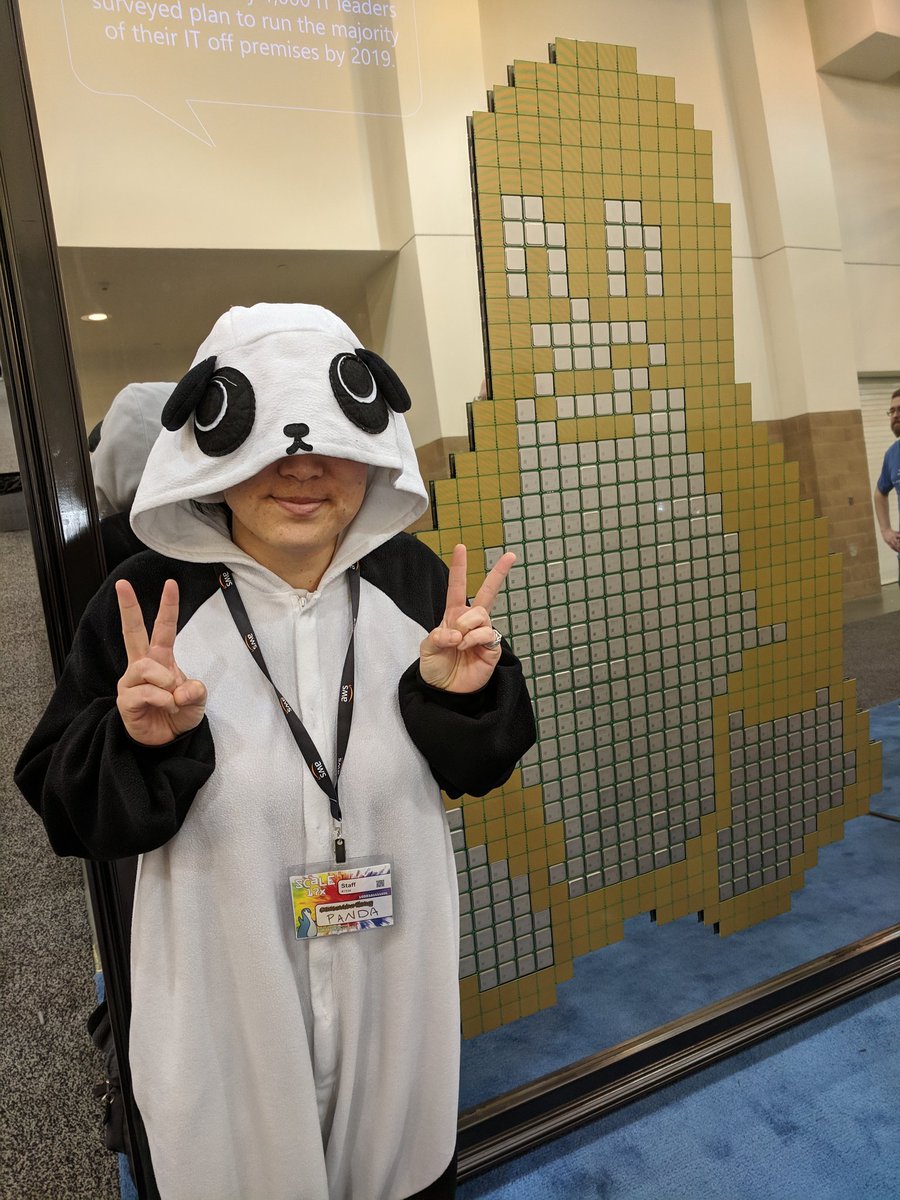 ShellConLa's tweet photo. #ShellConPanda with tux at #SCaLE17x https://t.co/BvE1voeBHN