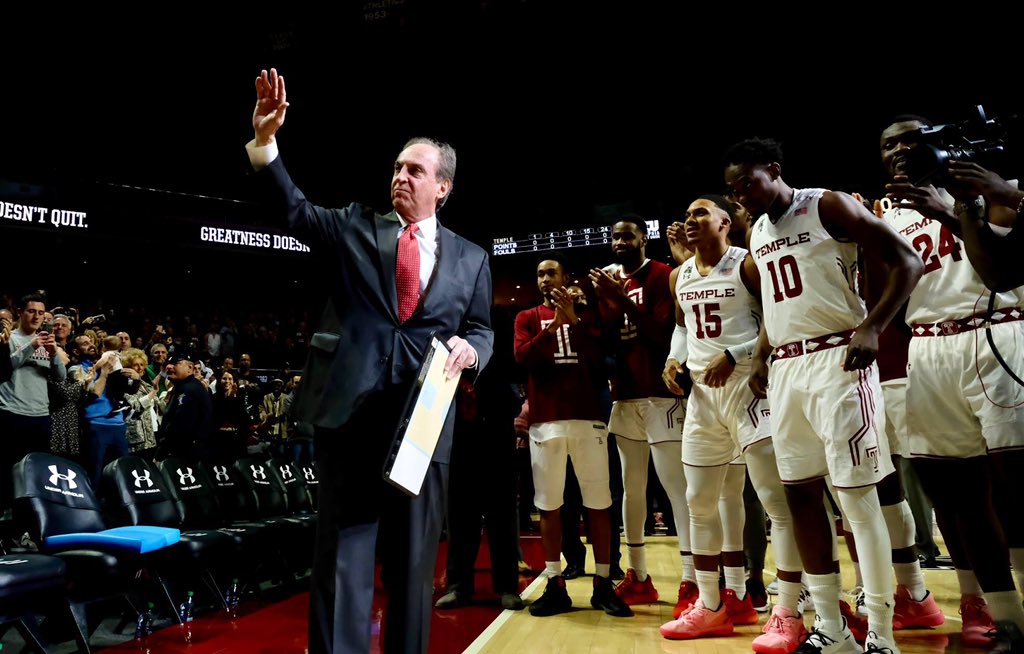 TempleOwls's tweet image. A standing ovation for Head Coach Fran Dunphy in his final home game.

To say thank you doesn’t feel like enough - A true Philadelphia basketball legend and so much more.

The best part: We’re not done yet 🍒
