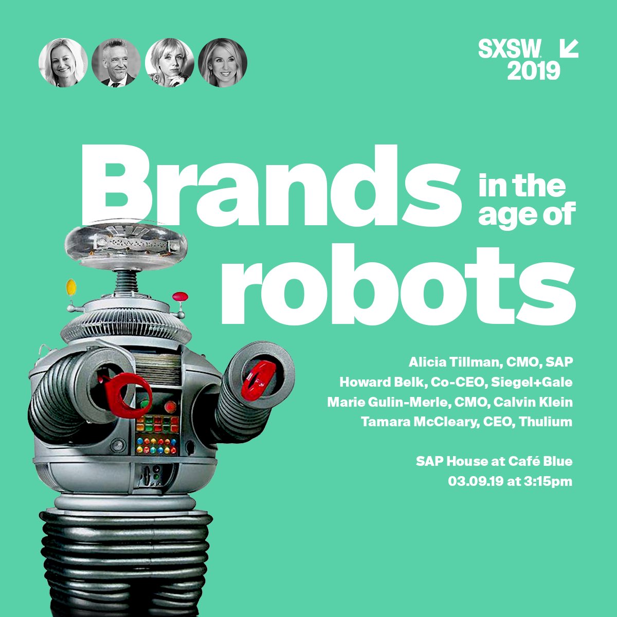 DANGER WILL ROBINSON!
<a href="/aliciatillman/">Alicia Tillman</a> <a href="/TamaraMcCleary/">Tamara McCleary</a> @Mariegulin &amp; <a href="/Howardbelk/">Howard Belk</a> giving up the groceries on Robots and brands at #SXSW2019 today! 
HUMANIZING BRANDS in the AGE of ROBOTS
#SimplicityPays <a href="/SAP/">SAP</a> <a href="/SiegelGale/">Siegel+Gale</a> <a href="/CalvinKlein/">calvinklein</a> <a href="/ThuliumCo/">Thulium.co</a>
schedule.sxsw.com/2019/events/PP…