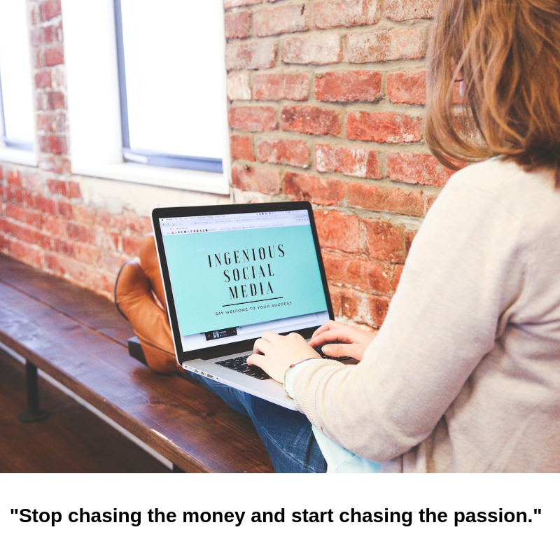 IngeniousSM's tweet photo. "Stop chasing the money and start chasing the passion." 😍 #Ingenious #IngeniousSM #socialmediaagency #Saywelcometoyoursuccess #socialmediamanagement #internetmarketing #digitalmarketingagency #SaturdayThoughts Newcastle https://t.co/eYfyS2uyxN