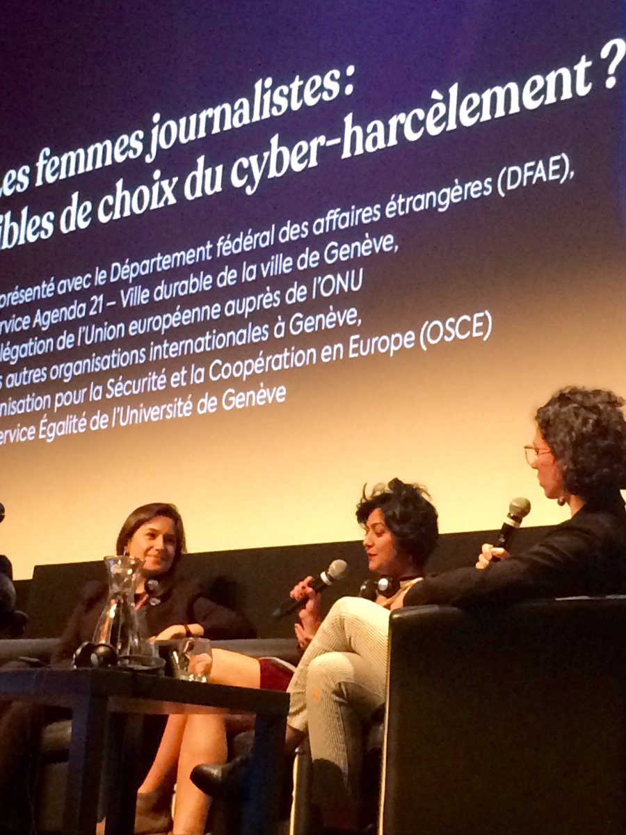 TERRIENNESTV5's tweet photo. #fifdh2019 le cyber harcèlement est un stress, un traumatisme qui affecte la santé, la vie familiale et professionnelle de toutes les victimes, explique Kiran Nazish de The Coalition For Women In Journalism https://t.co/U15B2yL7DC