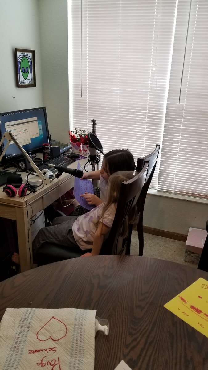 Durpnstein's tweet photo. Daughter and stepdaughter doing a podcast!! #proud #poddad https://t.co/HYgemmzA21