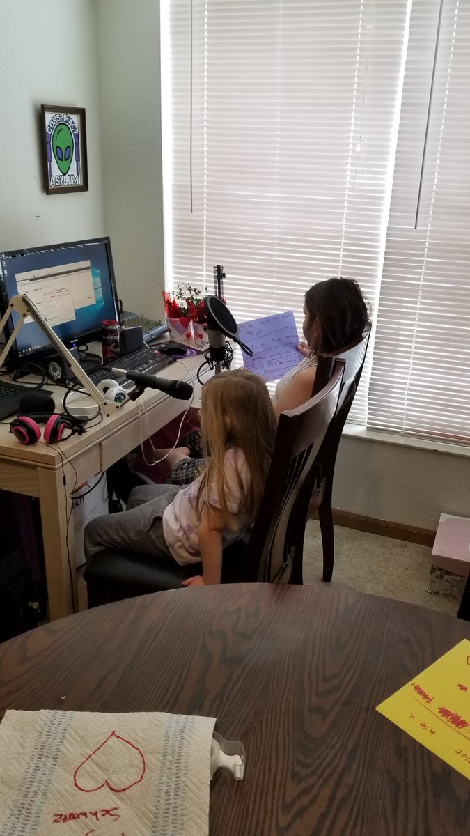 Durpnstein's tweet photo. Daughter and stepdaughter doing a podcast!! #proud #poddad https://t.co/HYgemmzA21