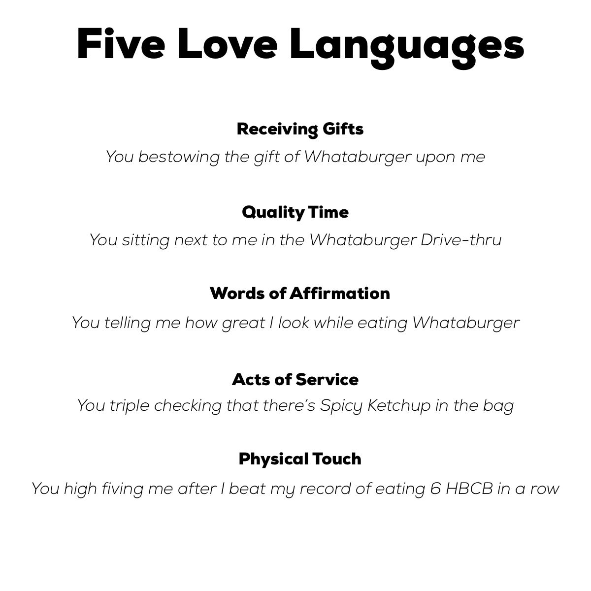 What are y’all’s love languages?