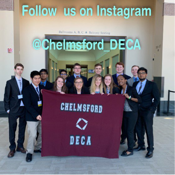 Follow us on our brand new Instagram page <a href="/ChelmsfordDECA/">Chelmsford DECA</a>.  We will be adding new content regularly.
