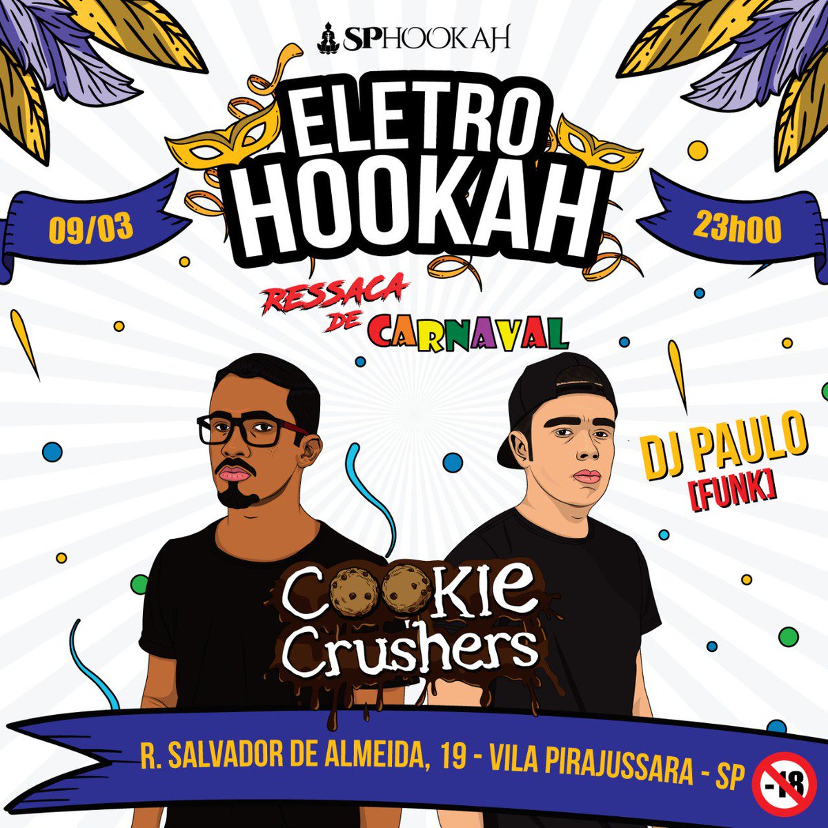cookie_crushers's tweet photo. Acharam que não teria Cookie em clima de Carnaval? 

Hoje estaremos na SPHookah fazendo a ressaca de carnaval com aquele tutz tutz carnavalesco! #UnidosDoCookie https://t.co/mwIra4vEgY