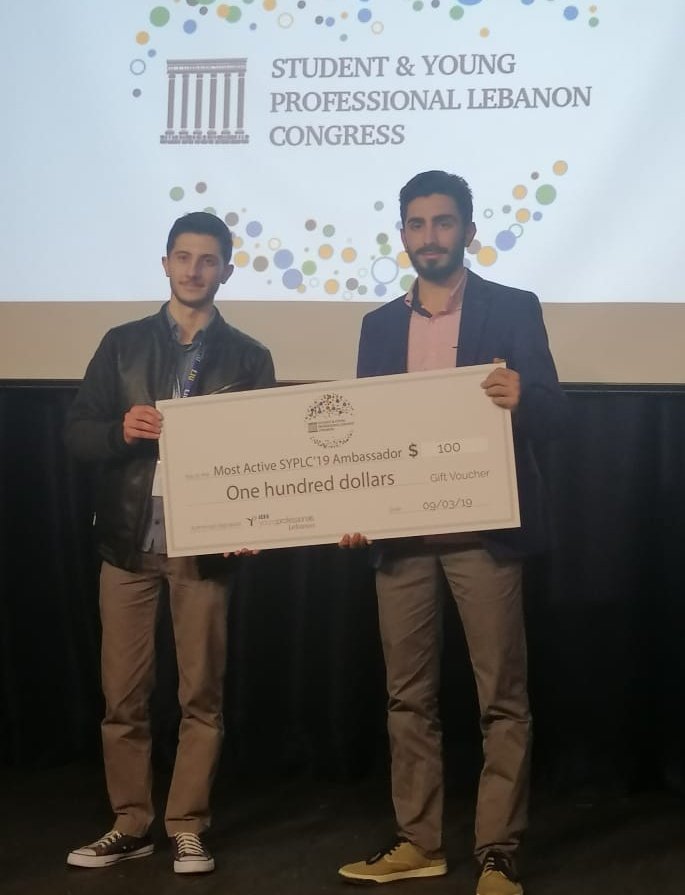 IEEE_AUB's tweet photo. Congrats to our VP @RRouss23 on winning the Most Active SYPLC Ambassador ! #SYPLC19 https://t.co/ruZpnnGpqc