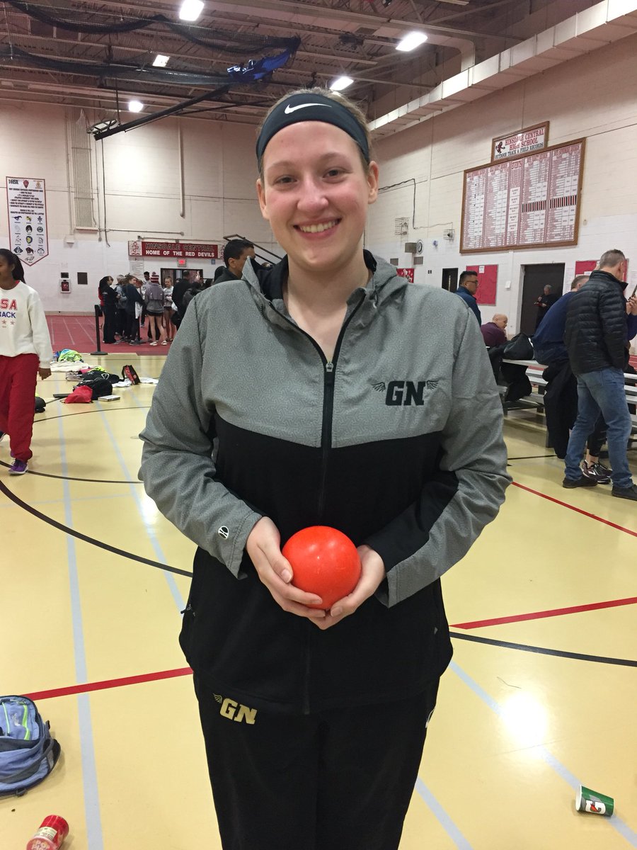 GNHSGirlsTrack's tweet photo. PR in shot put from Kayla Yowell 22’1”! #LaunchedIt https://t.co/jd0nk4kEta