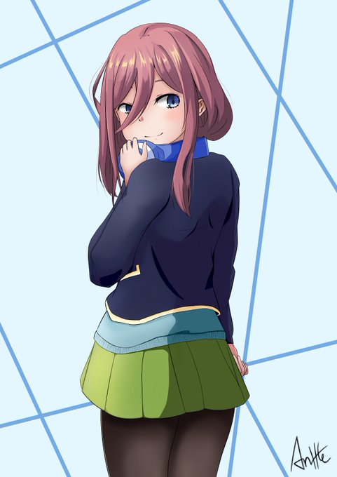 ルビィ(루비감자)さんがTwitterに投稿した中野三玖(五等分の花嫁)のイラスト。