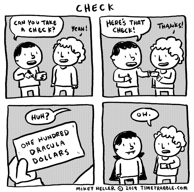 i drew a comic about writing a check 