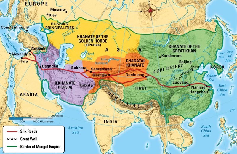 Mongols conquest 1st brought distilled liquor to China from Middle East. It was 1st known as 阿剌吉 (araqi) which is transcription of Arak. Mongol invasion of Levant (Syria/Iraq) made possible for distilled liquor tech transfer to China...