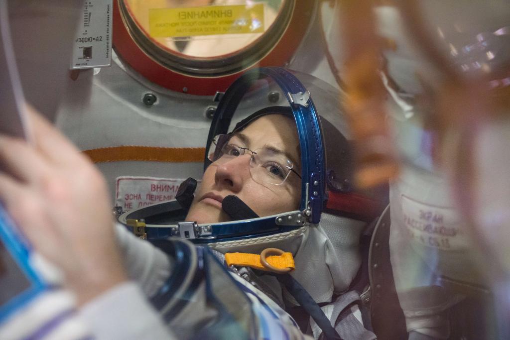 NASA's tweet photo. The crew aboard the @Space_Station is about to double in size! 👨‍🚀 Thursday, astronauts @Astro_Christina and @AstroHague and Cosmonaut Alexey Ovchinin will launch for a six-and-a-half month mission. Find out how to watch their March 14 launch to space: https://t.co/z9IwB3XkNA https://t.co/MwTDMu919v