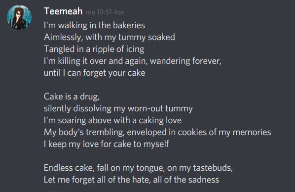 TeemeahX's tweet photo. So, I found the original lyrics of #EndlessRain, which was #EndlessCake. Unfortunately evil record company didn't accept the original, so Yoshiki-san had to change it to 'rain'. We know how much @YoshikiOfficial and @Toshlofficial love cakes. No wonder! https://t.co/XAMEdPiCu8