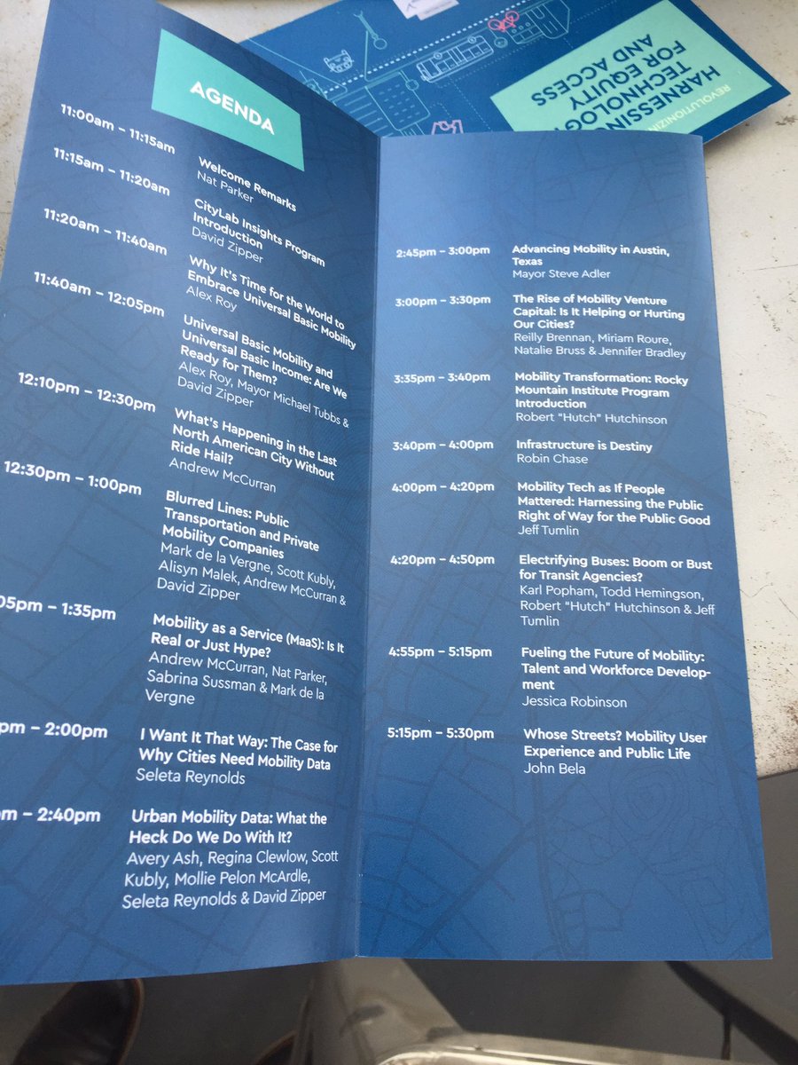 nick_vetsch's tweet photo. Calling all mobility nerds! Great agenda today sponsored by @moovel @RockyMtnInst and @CityLab #revolutionizingtheroad #sxsw https://t.co/H8gSKrDGuz