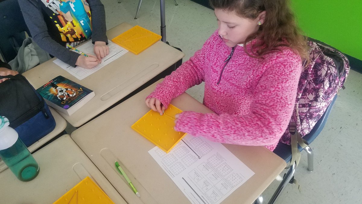 TeacherStacey3's tweet photo. Working with geoboards to make various triangles
#nescougars #scpsva https://t.co/zWIpYj8cdL