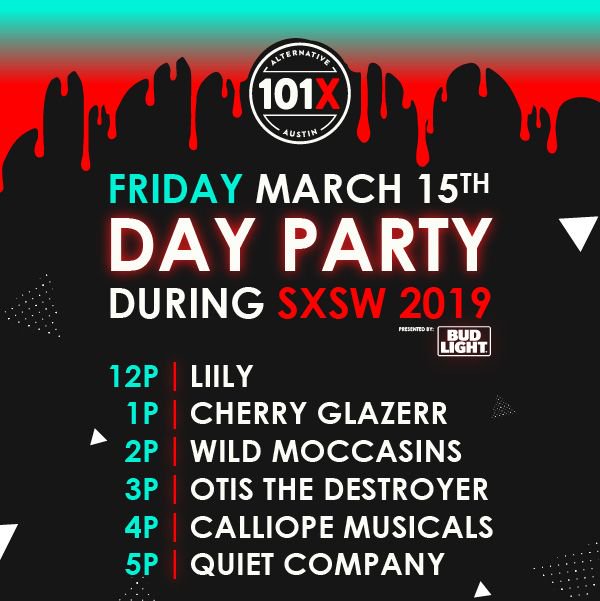 101x's tweet image. In less than 3 days, we will be taking over @buffaloatx for the 101X Day Party during #SXSW! Who else is as excited as we are?? 😱