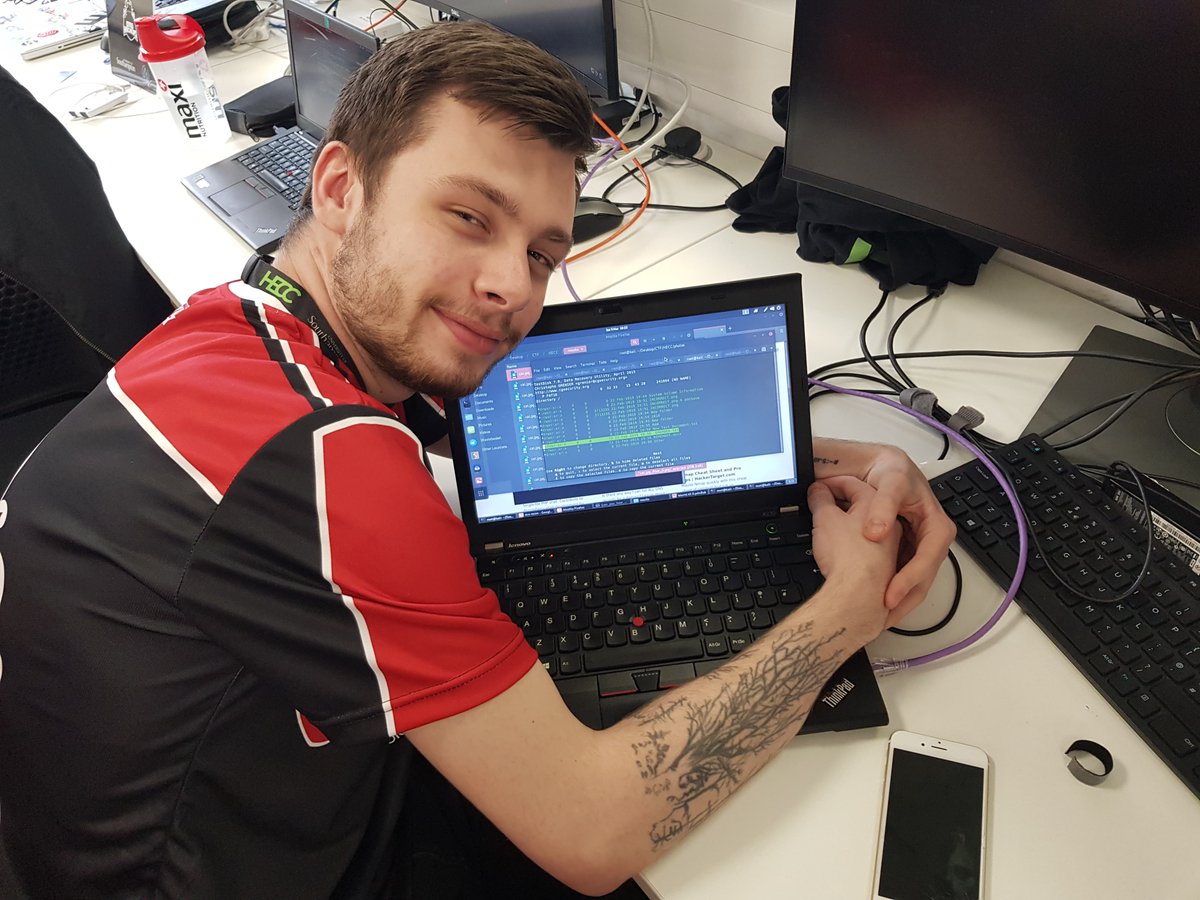 At <a href="/hecctf/">Higher Education Cyber Challenge</a> today repping the <a href="/DMU_CyberTech/">Cyber Tech, DMU</a> jerseys! We had fun, learnt plenty and look forward to doing these kind of things again in the future! <a href="/hattonsec/">Chris Hatton</a> keep your eyes open next time 😉