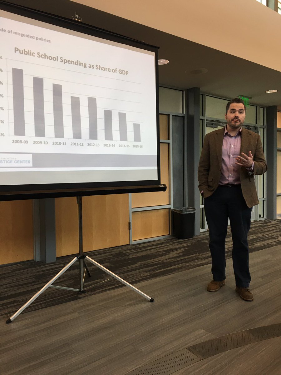 MlleHolland's tweet photo. Appreciate @KrisNordstrom sharing NC Justice Center proposals to fully fund and support public ed! #NCEd #HSGEdChat https://t.co/IK2ZP7kMuL