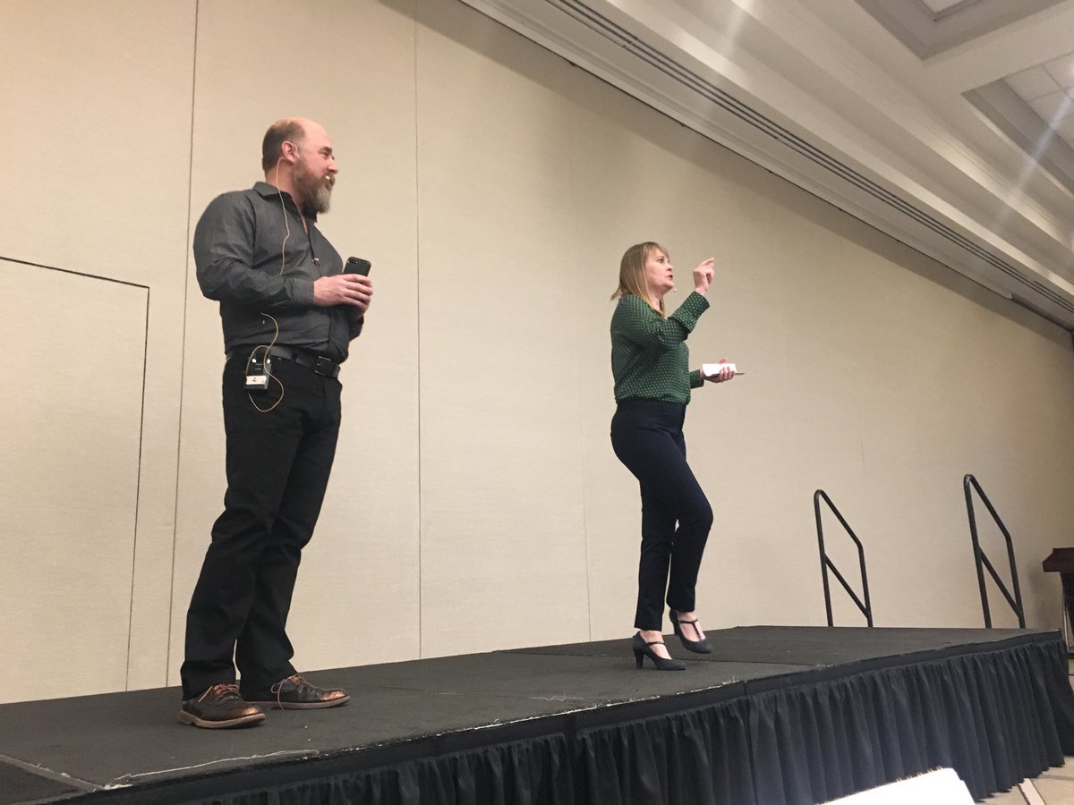 DrTheatreTwit's tweet image. #matc19 Keynote speakers - Tami Dixon and Jeffrey Carpenter of Bricolage Production Company sharing their creative, inventive process of immersive theatre making. #puttingtheaudienceinthecenter #makedangerousart