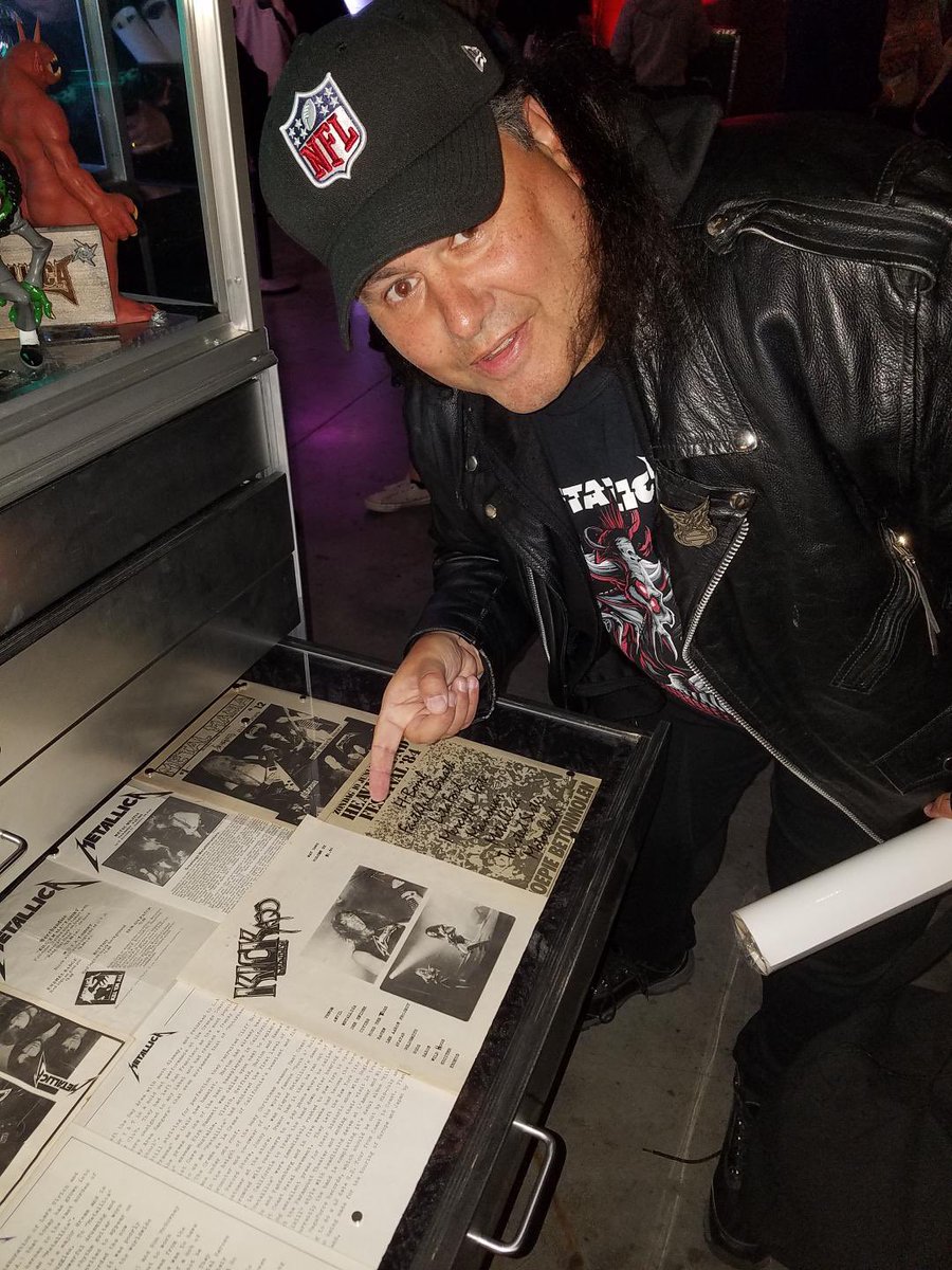 KickAssForever1's tweet photo. In 1981 @KickAssForever1 leader @JOHNERIGO1 helped create one of the first independent metal fanzines #kickassmonthly along w/late legend #bobmuldowney (RIP) In 2019 an issue that John gave @larsulrich is now in the @Metallica traveling museum! pic taken at #MetInKC #WorldWired https://t.co/IxsHpV6M32