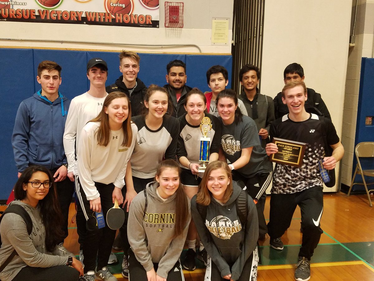 Way to go #CorningHawks.  Section IV #Badminton #TableTennis Champs.  Great Day!