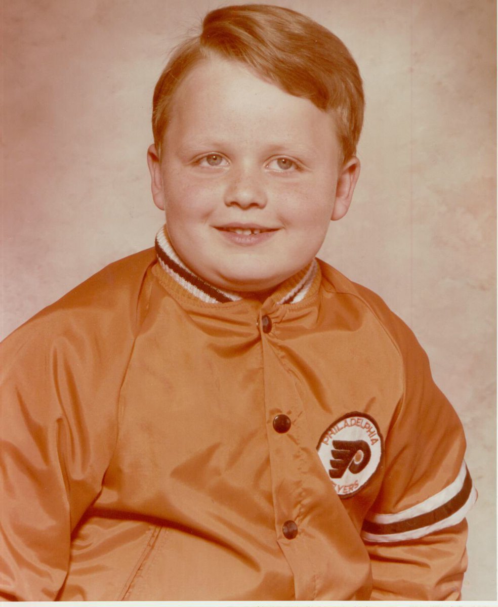 TerryJosephson's tweet photo. #MyFirstHockeyMemory was of these sweet threads. I have since grown my hair out and changed my name to Gritty @GrittyNHL https://t.co/MhydVHJ1U7