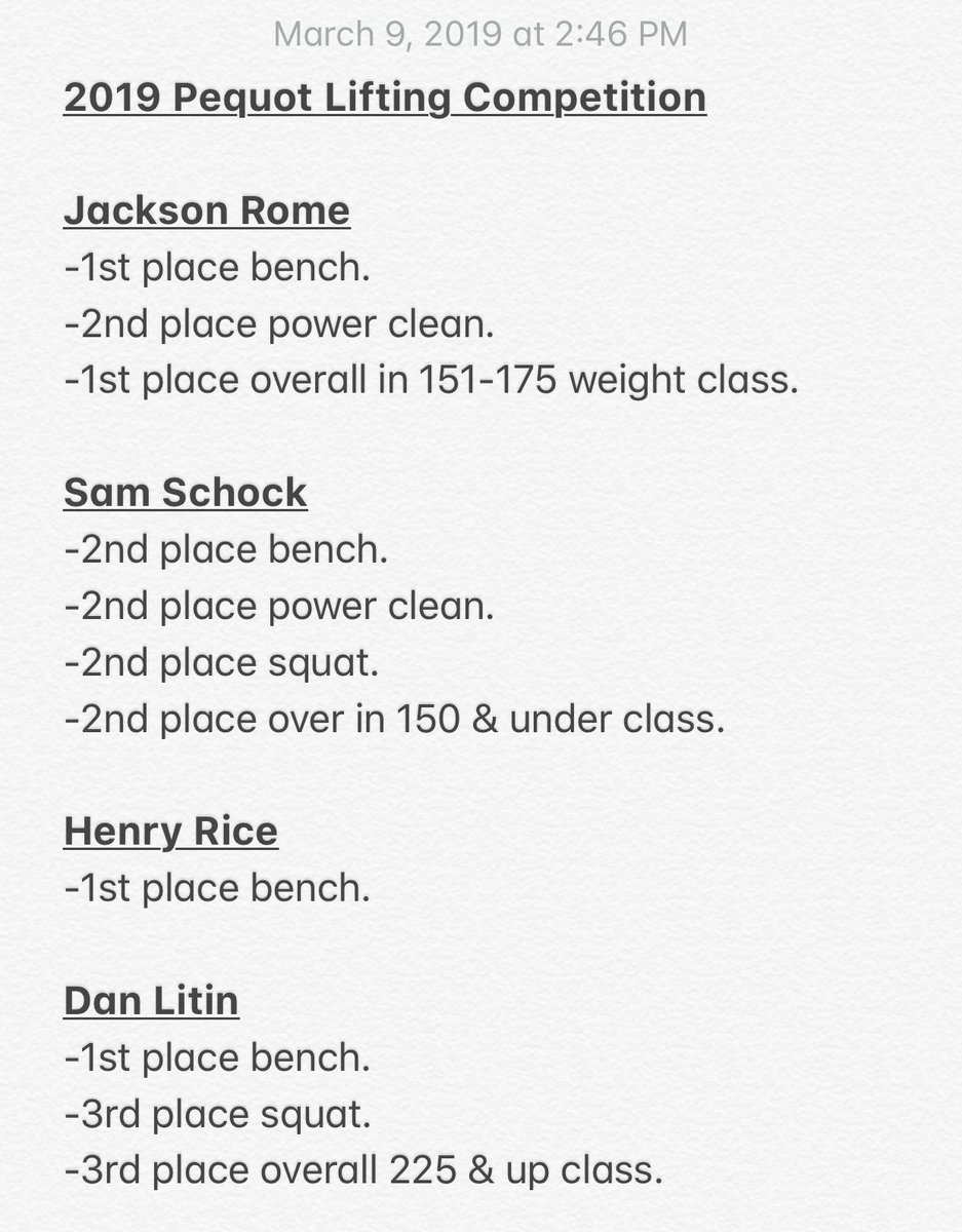 GMHSFootball860's tweet photo. Really proud of the guys who represented our program at today’s Pequot Lifting Competition in North Branford! Check out the medal winners we had below! ⬇️

Time to keep grinding in the weight room fellas! It’s paying off. 

#GoBears #BearBall https://t.co/HtSaf3r9oZ