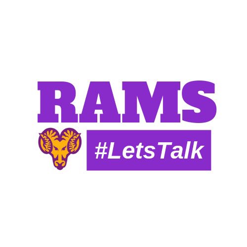 ramsletstalk's tweet photo. In coordination with @DukesLetsTalk , we have elected to join their mission to #SetTheStandard and #SmashTheStigma. YOU matter. IT matters. Let’s Talk. #RamsLetsTalk https://t.co/4YadNoWost