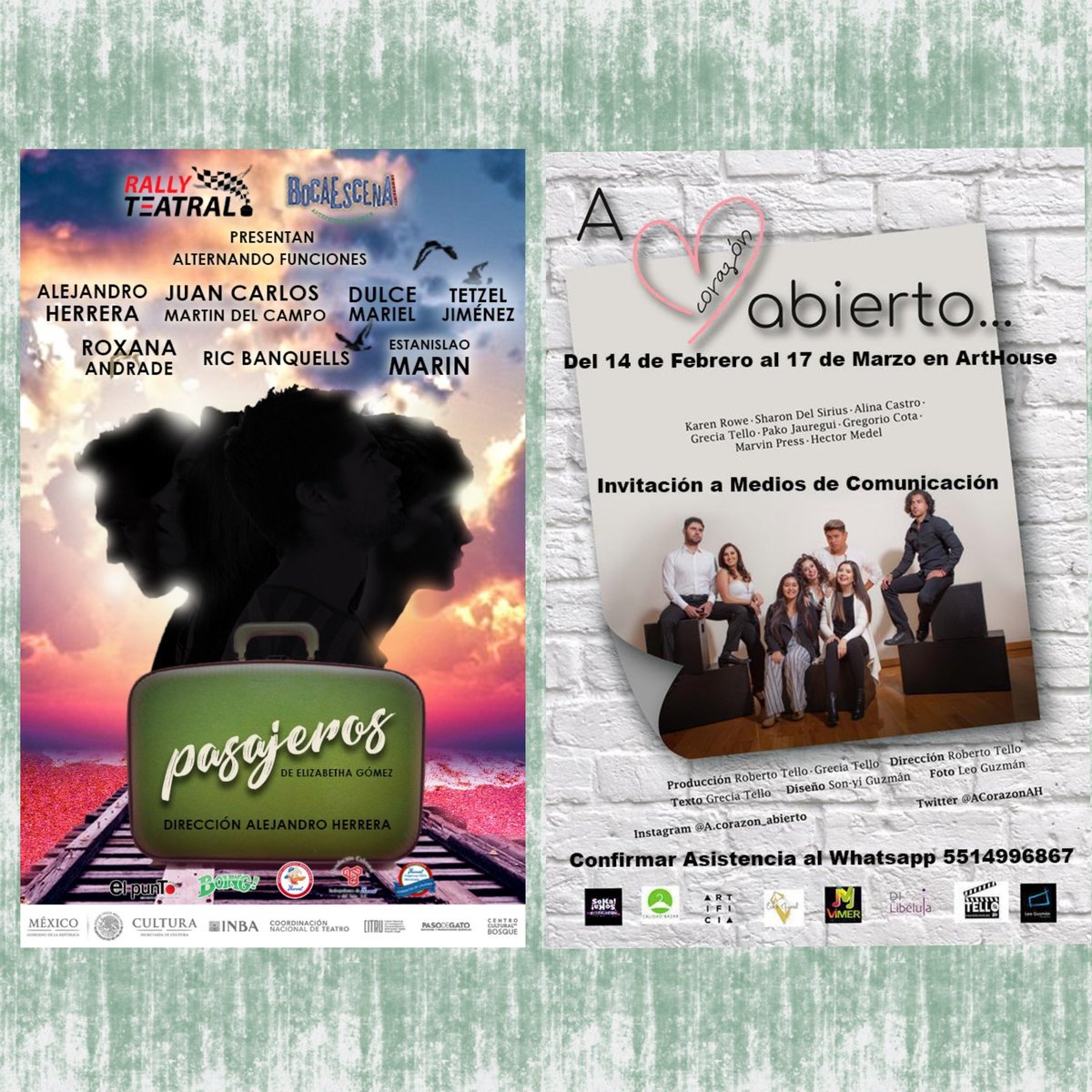 ¿Ya tienes tu boleto para ver Sobre un barquito de papel? Aprovecha para conocer el resto de las obras de teatro de <a href="/arthousemexico/">Art House México</a> 
Presenta tu boleto de Barquito en taquilla y recibe un 2x1 para ver Pasajeros y A corazón abierto
<a href="/bocaescena/">BocaEscena Entr.</a>  <a href="/a/">Ani</a>.corazon_abierto