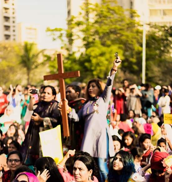 AuratMarchKHI's tweet photo. Members of the Christian community at the Aurat March Karachi. If you were there, you must have shivered at how powerful and heartbreaking the speech was.
#AuratMarch2019 #HumAurtein https://t.co/4NRRTYQ0zj