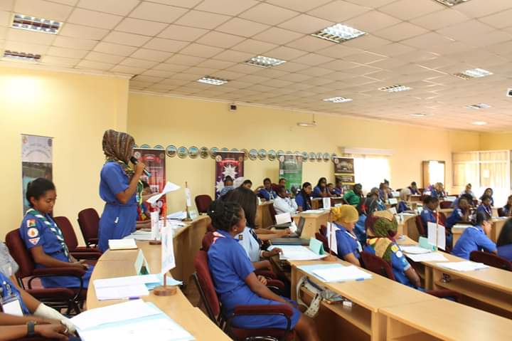 HanitraRarison's tweet photo. Today, at #TeamGirl_Forum
#Madagascar_CSW
We had the opportunity to experience the Negotiations, the writing statement to promote the gender equality through #CSW3 Prioty theme
@wagggs_world @Florencehope6 @SE_Rajoelina https://t.co/ttOBGyrkv8