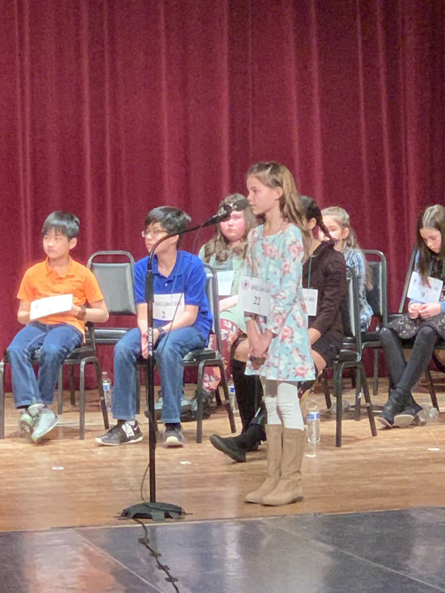 Proudly representing TRES at Frederick County Spelling Bee...Way to go Emmalee!