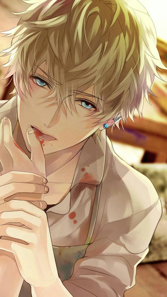 Anime boy with freckles