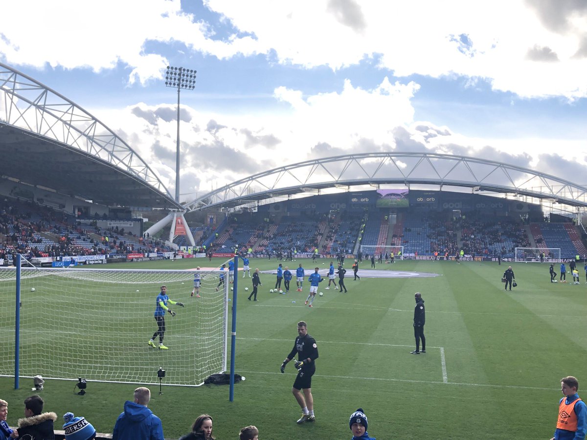 ArmyWP_MSoccer's tweet photo. Big opening day here in 🏴󠁧󠁢󠁥󠁮󠁧󠁿

Thanks to @htafcdotcom for a fun experience at John Smith’s Stadium! 

#GoArmy https://t.co/FfGbwRwu2Z