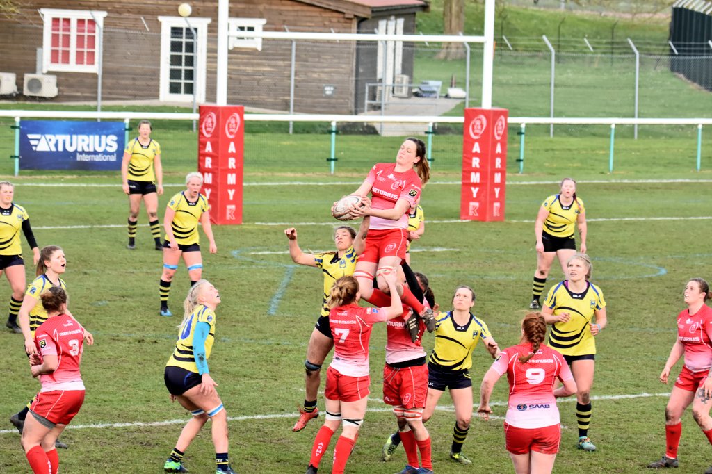 Firesnapper999's tweet photo. Fantastic match today as @armyrugbyunion Ladies win against SWE at #Aldershot Military Stadium. Best wishes to injured players on both teams for speedy &amp; full recovery. #ARU https://t.co/Qqplojgpmo