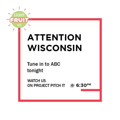 Badgerboy1828's tweet photo. Hello guys, tune in to Milwaukee Channel 12 ABC to watch Light Fruit Co on Project Pitch It. Our company is conducting some serious Melon Madness! Stay tuned folks. https://t.co/cpAYQooXVb
