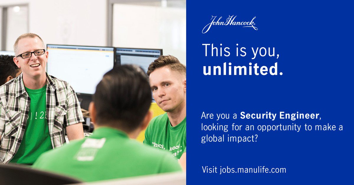 JohnHancockJobs's tweet image. We are looking for hands-on #SecurityEngineers with a passion for vulnerability management and mitigation. Join our growing team in #Boston! adtrk.tw/tp/rj6_0oo0-I-K
