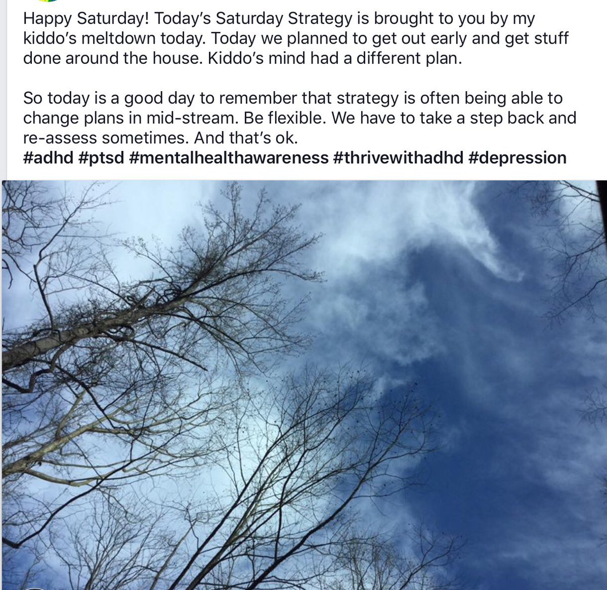 randomrenegades's tweet photo. Saturday Strategies is all about flexibility! In my world I have to be ready for anything. Going with the flow is imperative.
#thrivewithptsd #thrivewithadhd #anxietywarrior #depression #mentalhealthmatters https://t.co/OaiD55aAEd